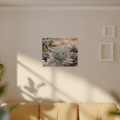 Japandi Ceramic Bowl in Golden Hour | Japanese Pattern Canvas Art
