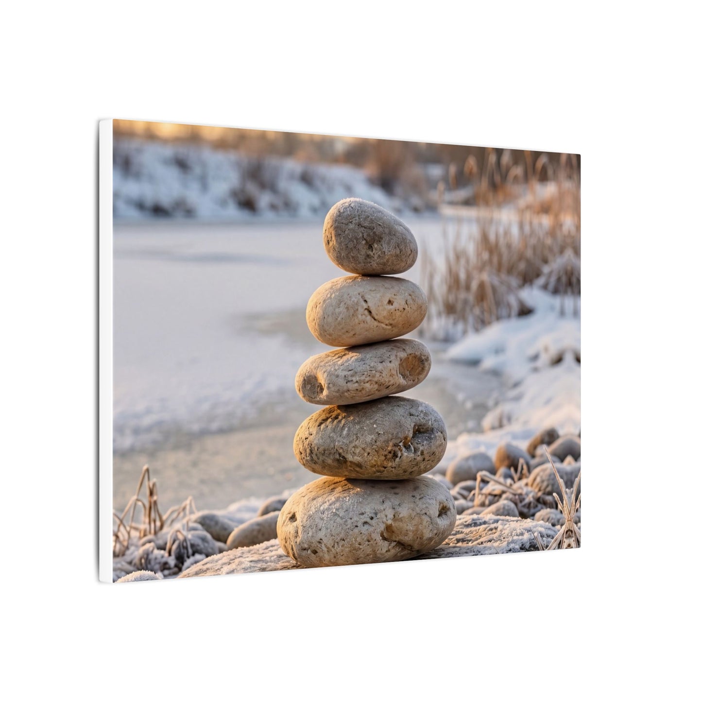 Ma River Stones Canvas Art - Japandi Japanese Pattern