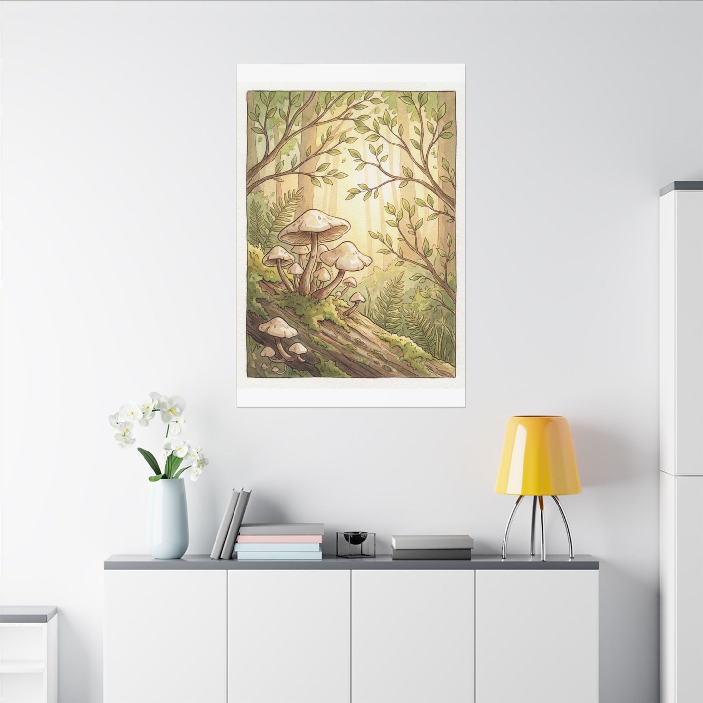 Spring Wild Mushrooms Mushroom Illustration Canvas Art | Cozy Decor
