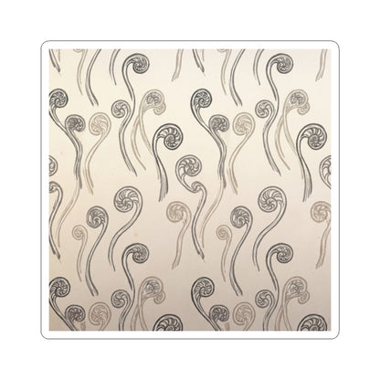 Summer Fern Unfurling Japanese Pattern Sticker | Neutral Decor