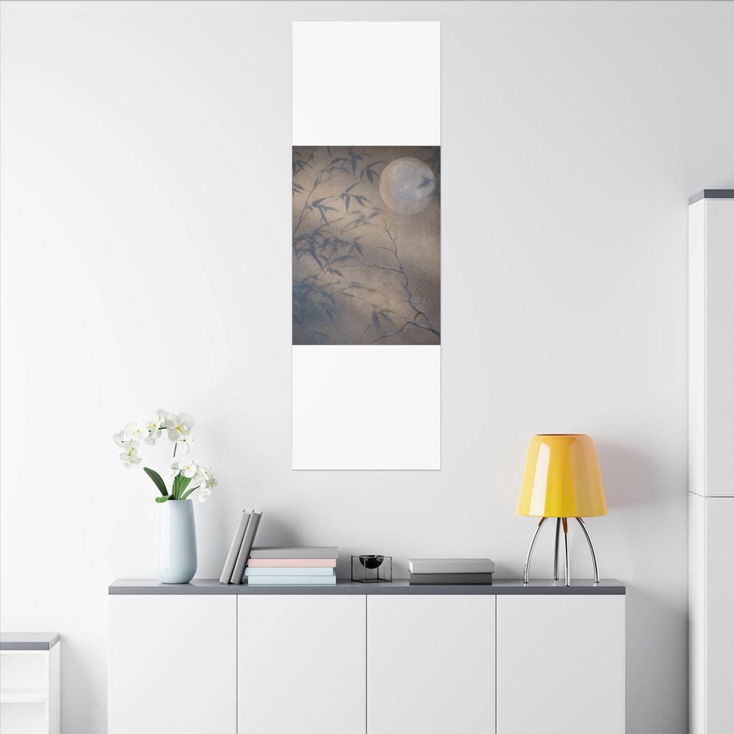 Shadow Play Canvas Art | Winter Japandi Japanese Pattern Art