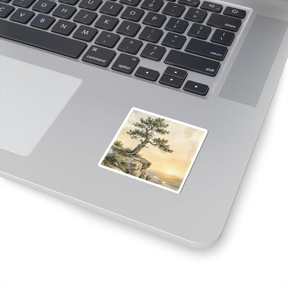 Mono No Aware Pine Tree Sticker - Japandi Texture