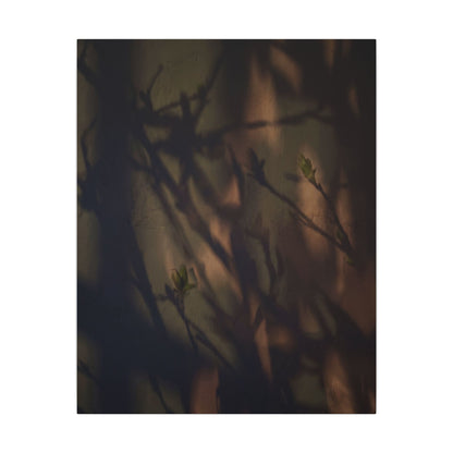 Candlelight Shadow Play Canvas Art - Dark Japandi Shibui