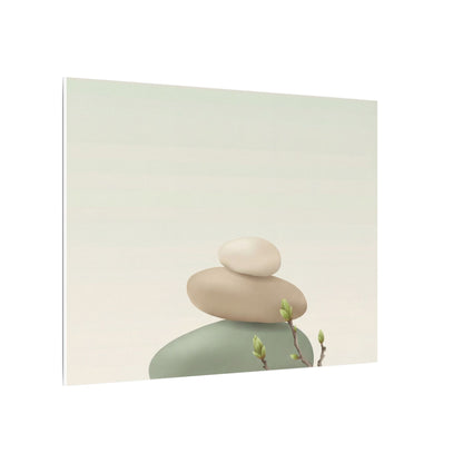 Dawn River Stones Canvas Art - Japandi Fukinsei