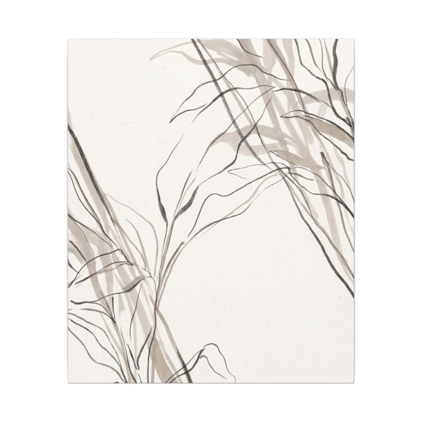 Neutral Shoji Screen Canvas Art - Minimal Line Japandi
