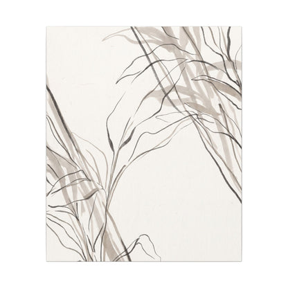 Neutral Shoji Screen Canvas Art - Minimal Line Japandi