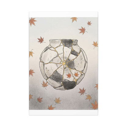 Japandi Broken Pottery in Dawn | Minimal Line Canvas Art