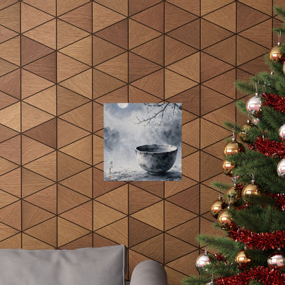 Winter Ceramic Bowl Sumi E Wall Art Print | Tranquil Decor