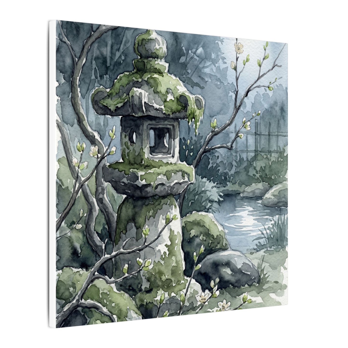 Moonlight Stone Lantern Canvas Art - Japandi Seijaku