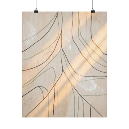 Winter Shoji Screen Minimal Line Wall Art Print | Elegant Decor Art Print