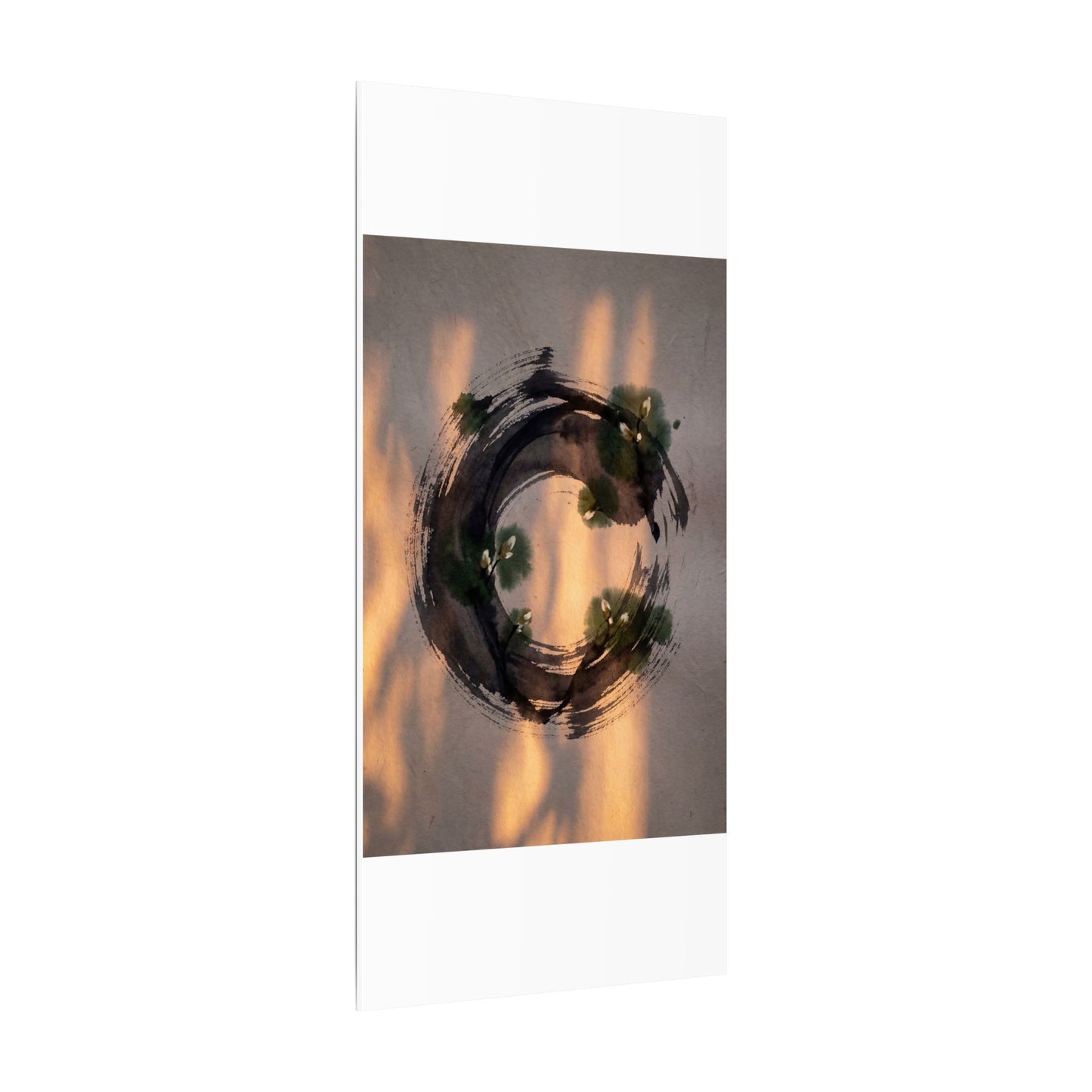 Ink Brushstroke Spring Canvas Art | Dark Japandi Bold Design