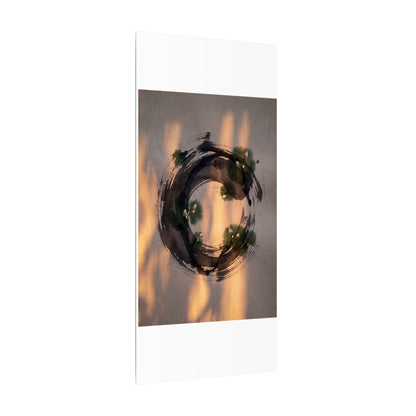Ink Brushstroke Spring Canvas Art | Dark Japandi Bold Design