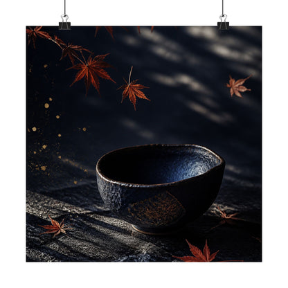 Datsuzoku Ceramic Bowl Wall Art Print - Dark Japandi Moody Minimal