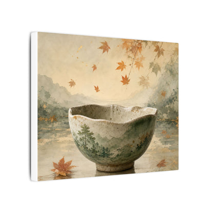 Autumn Ceramic Bowl Watercolor Canvas Art | Cozy Decor