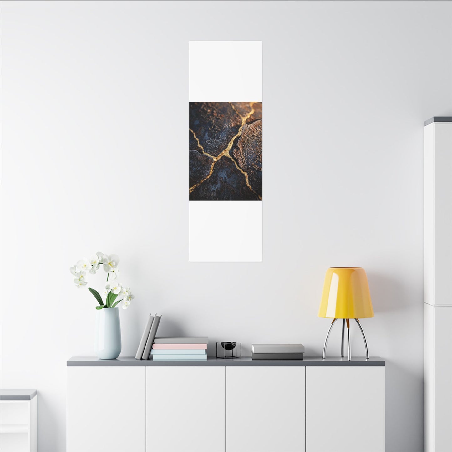 Winter Rust Patina Gold Vein Canvas Art | Resilient Decor