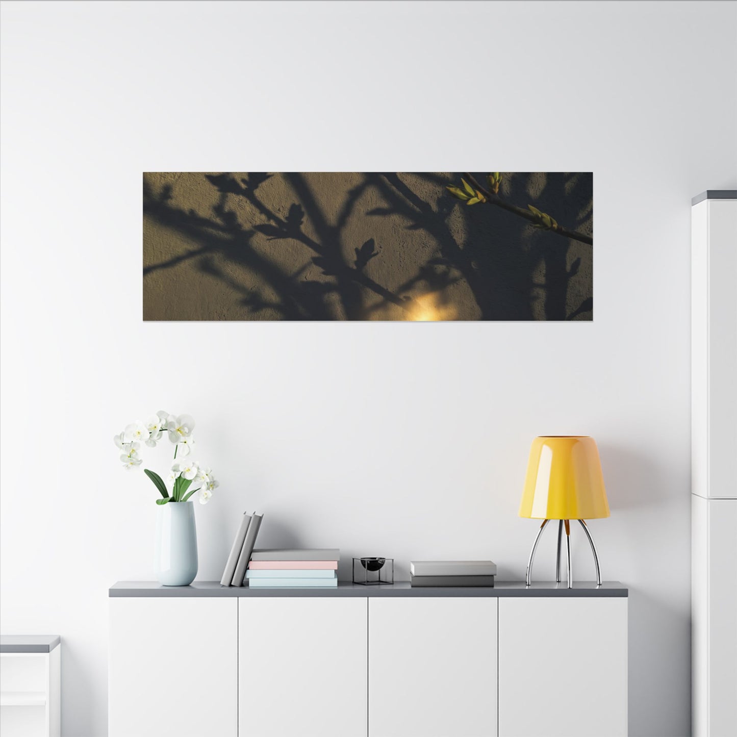 Bold Shadow Play Canvas Art - Moody Minimal Dark Japandi