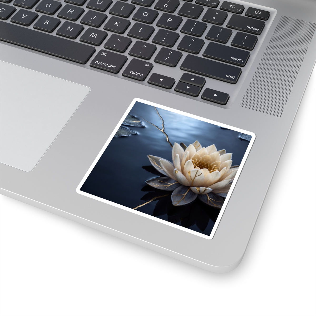 Lotus Flower Sticker | Winter Kintsugi Gold Vein Art