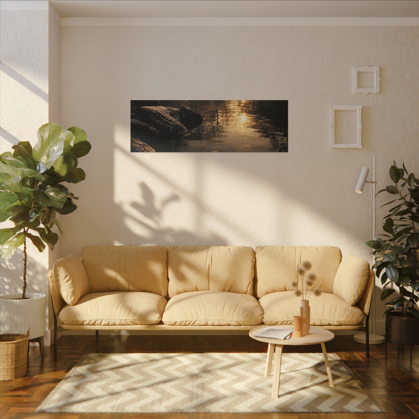 Winter Koi Pond Shadow Zen Canvas Art | Bold Decor