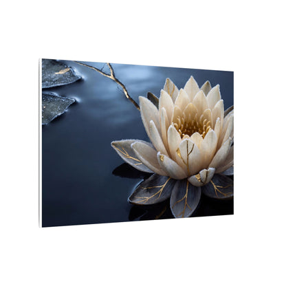 Beautiful Lotus Flower Canvas Art - Gold Vein Kintsugi