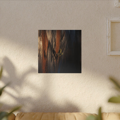 Rust Patina Charcoal Ink Canvas Art | Moody Dark Japandi Art