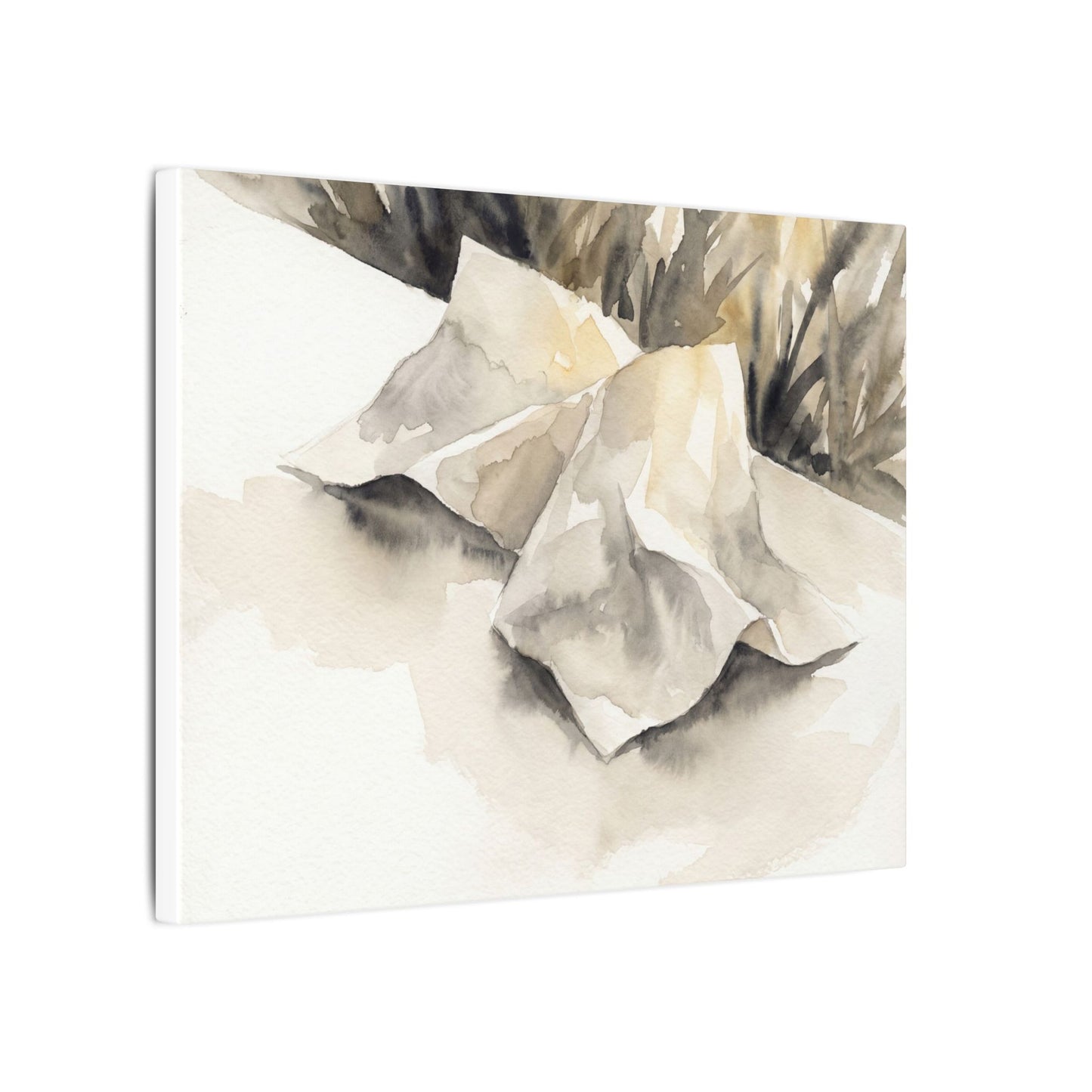 Paper Fold Watercolor Canvas Art | Warm Japandi Art