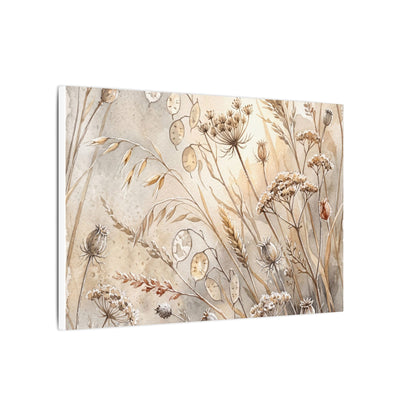 Winter Dried Flowers Watercolor Canvas Art | Warm Decor