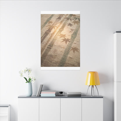 Autumn Bamboo Grove Japanese Pattern Canvas Art | Neutral Decor