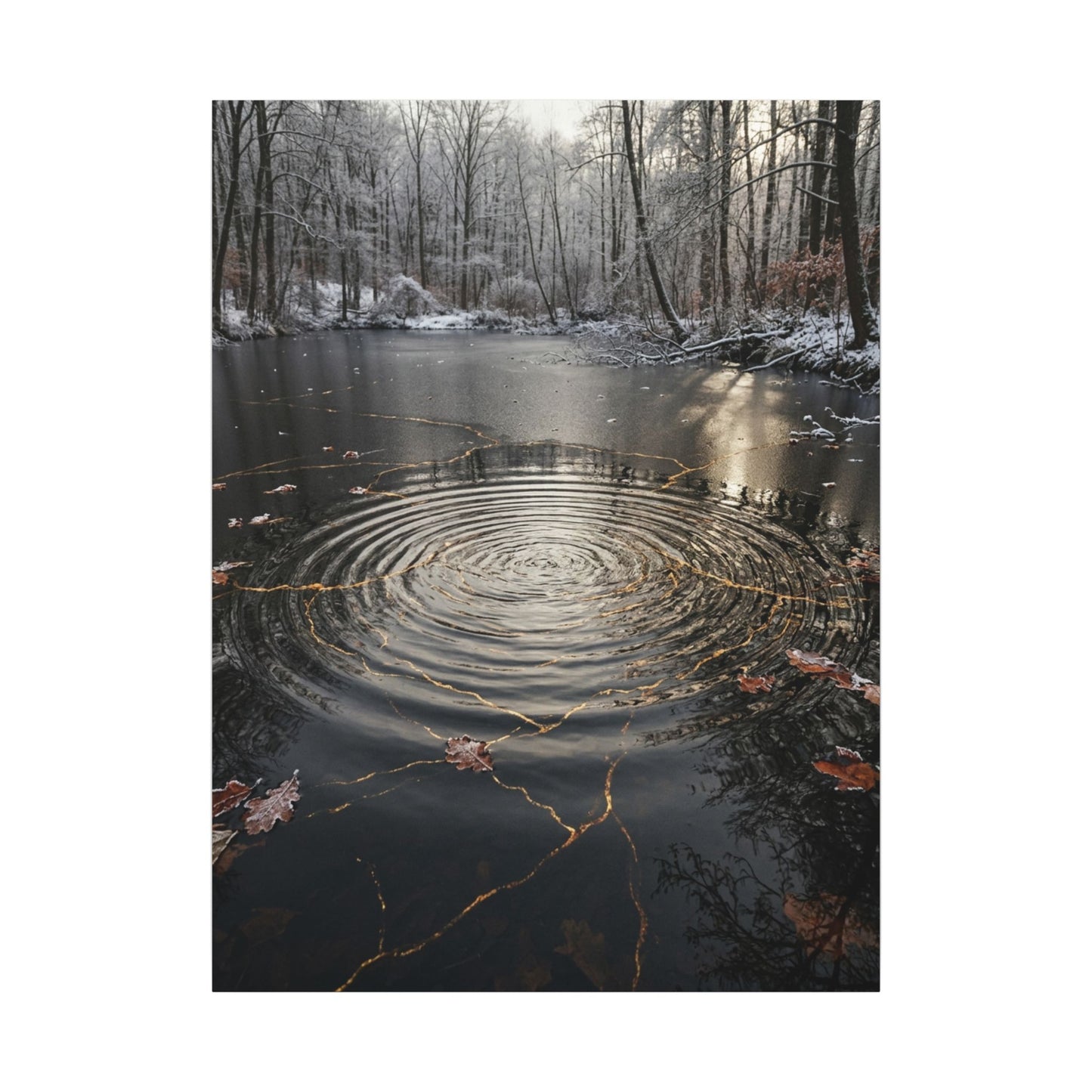 Water Ripple Broken Beauty Canvas Art | Artful Kintsugi Art
