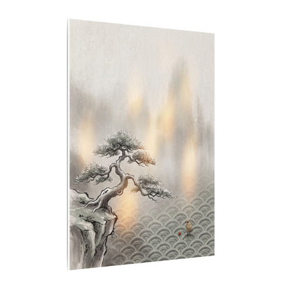 Pine Tree Canvas Art | Winter Japandi Japanese Pattern Art