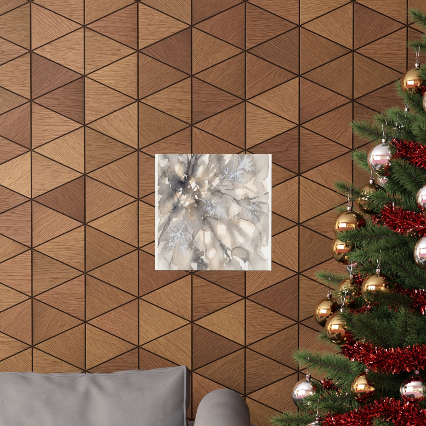 Shadow Play Wall Art Print | Winter Japandi Watercolor Art