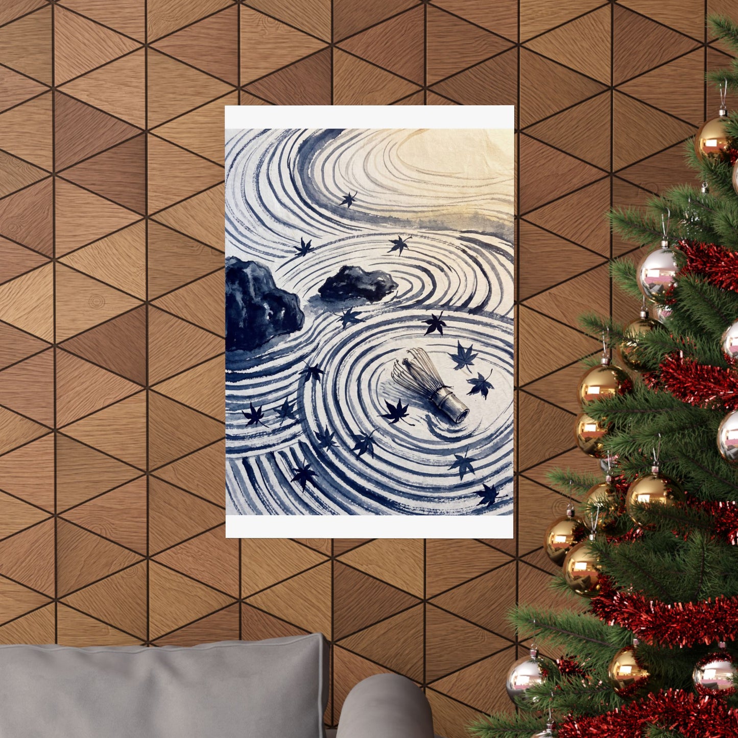 Datsuzoku Rock Garden Wall Art Print - Zen Sumi E