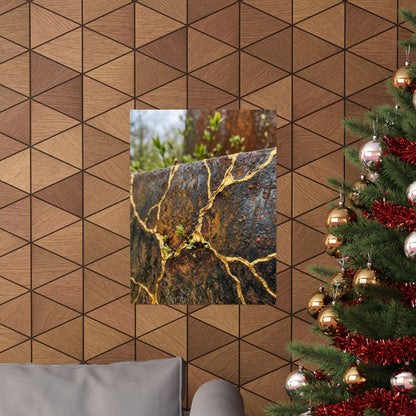 Philosophical Rust Patina Wall Art Print - Gold Repair Kintsugi