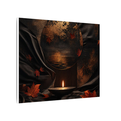 Silk Drape Autumn Canvas Art | Dark Japandi Moody Design
