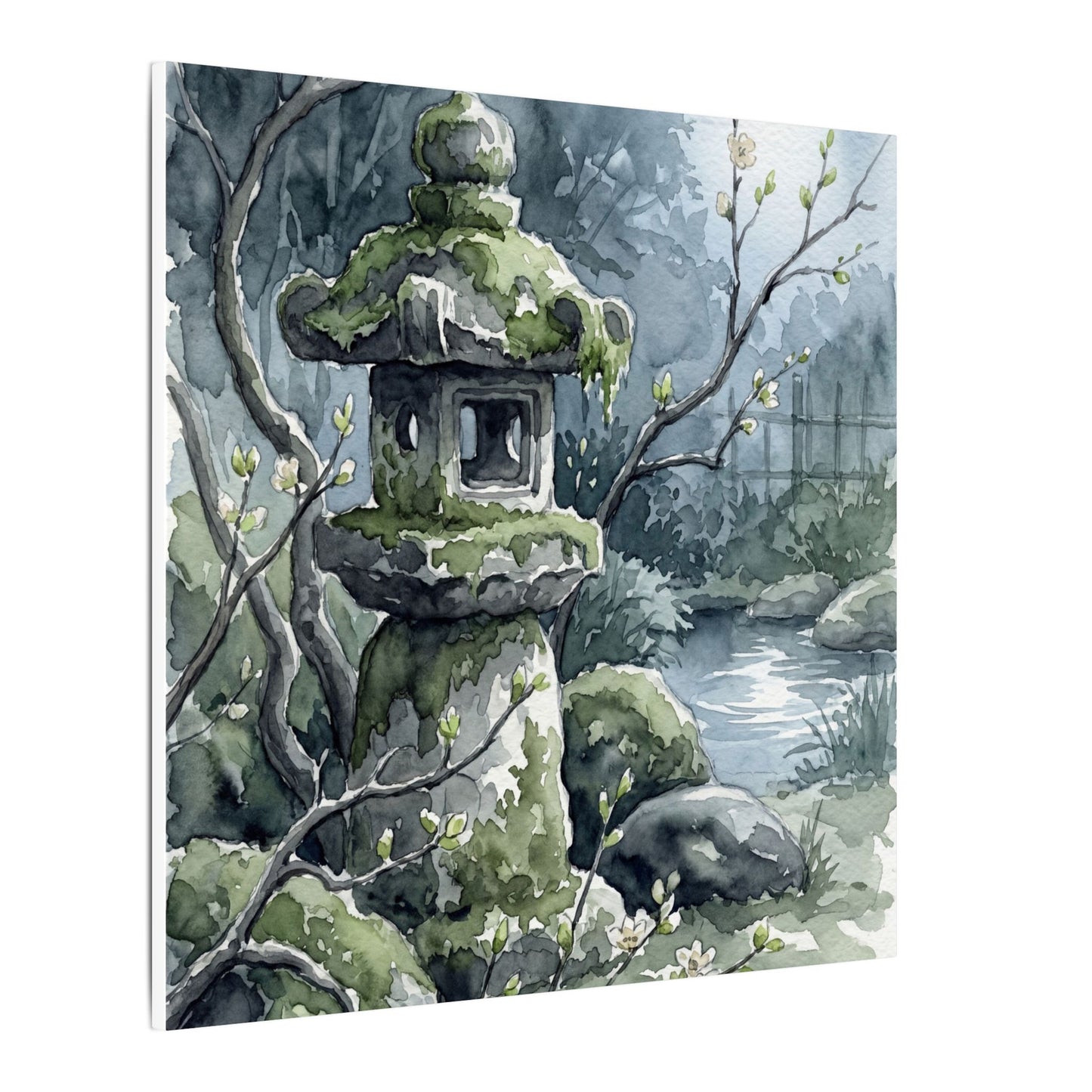 Moonlight Stone Lantern Canvas Art - Japandi Seijaku