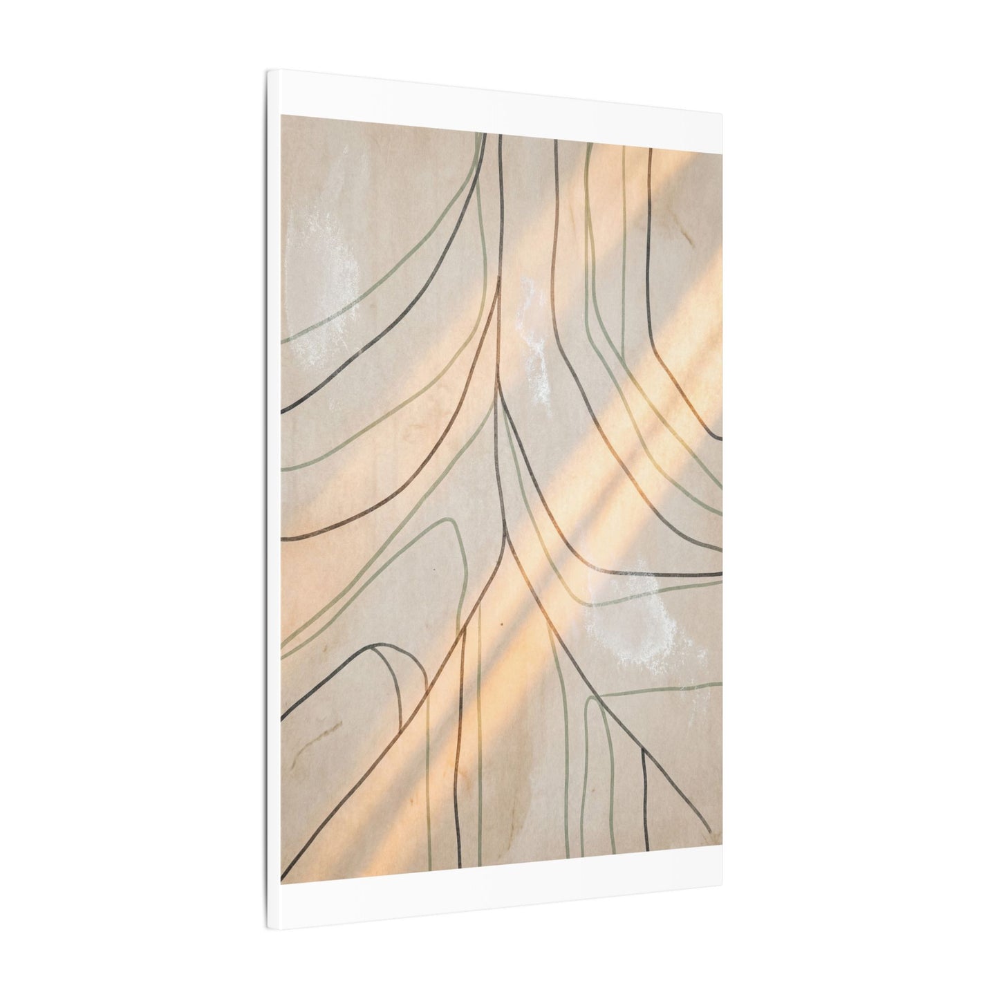 Shoji Screen Minimal Line Canvas Art | Warm Japandi Art