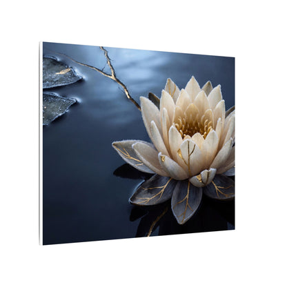 Beautiful Lotus Flower Canvas Art - Gold Vein Kintsugi