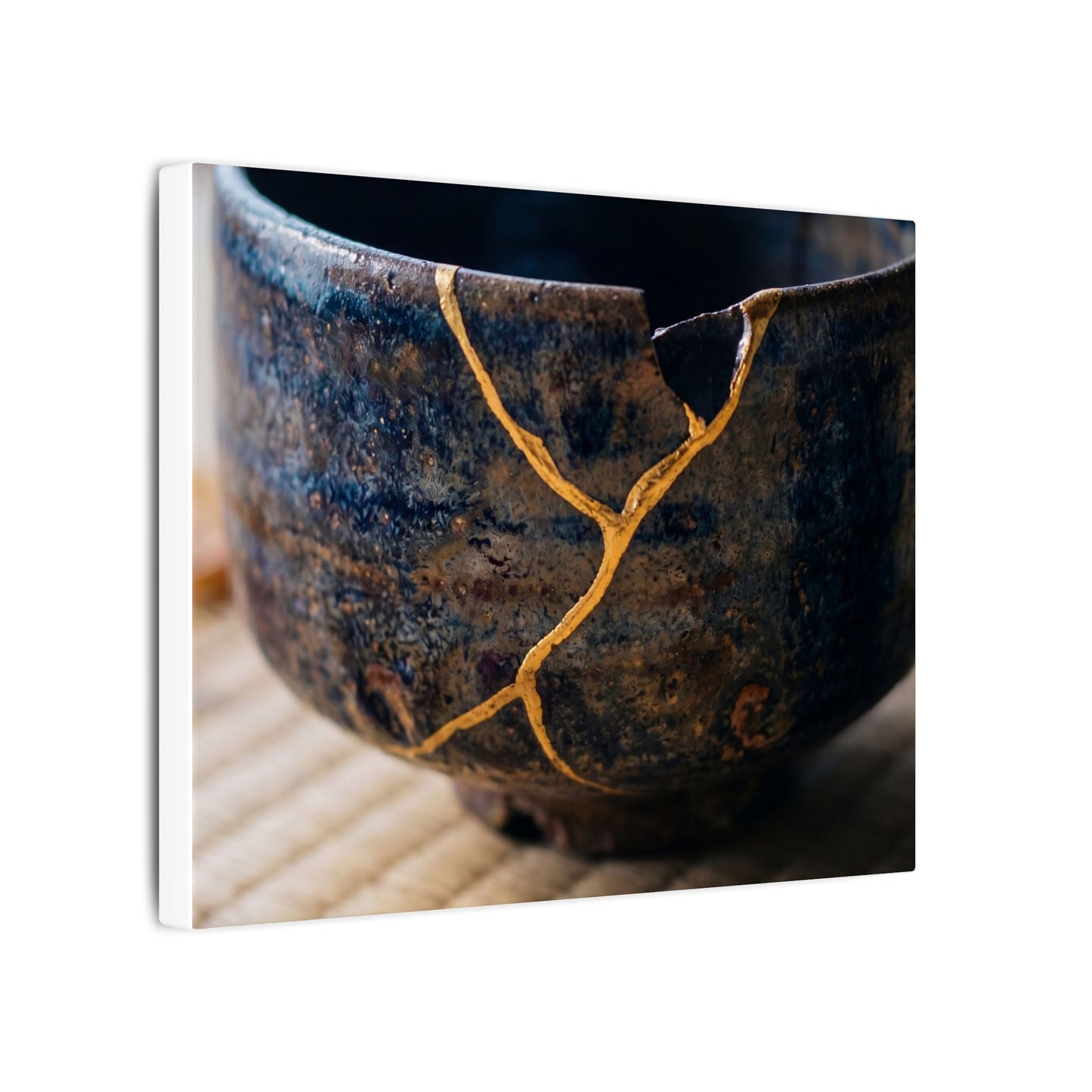 Tea Ceremony Autumn Canvas Art | Kintsugi Healing Design