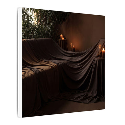 Candlelight Silk Drape Canvas Art - Dark Japandi Ma