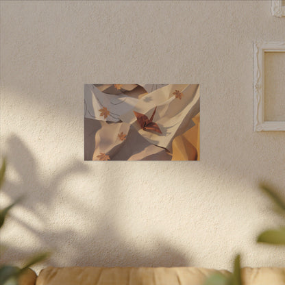 Autumn Paper Fold Minimal Line Canvas Art | Cozy Decor
