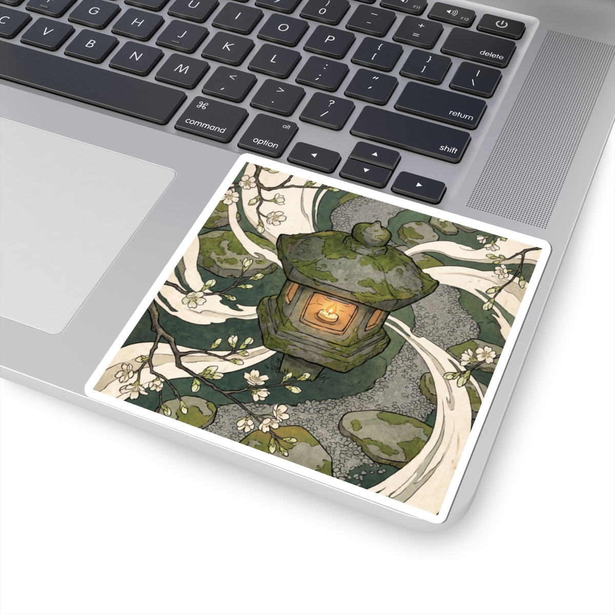 Spring Stone Lantern Ukiyo E Inspired Sticker | Peaceful Decor