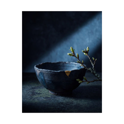 Ceramic Bowl Spring Wall Art Print | Dark Japandi Bold Design