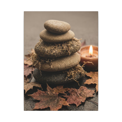 River Stones Canvas Art | Autumn Japandi Texture Art