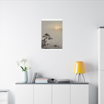 Pine Tree Canvas Art | Autumn Zen Karesansui Art