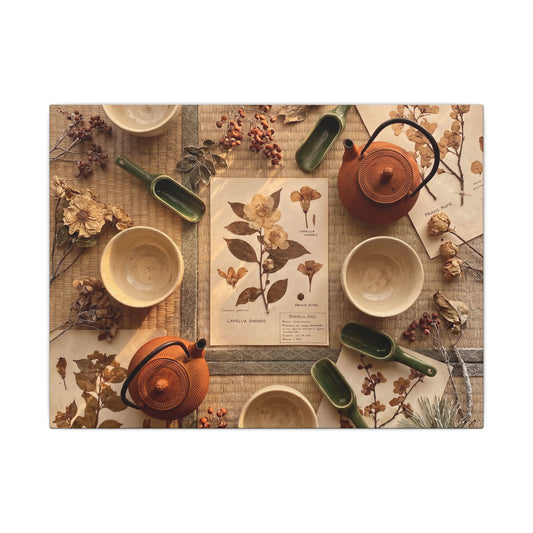 Golden Hour Tea Ceremony Canvas Art - Cottagecore Datsuzoku