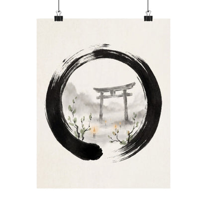 Spring Torii Gate Enso Wall Art Print | Calm Decor Art Print