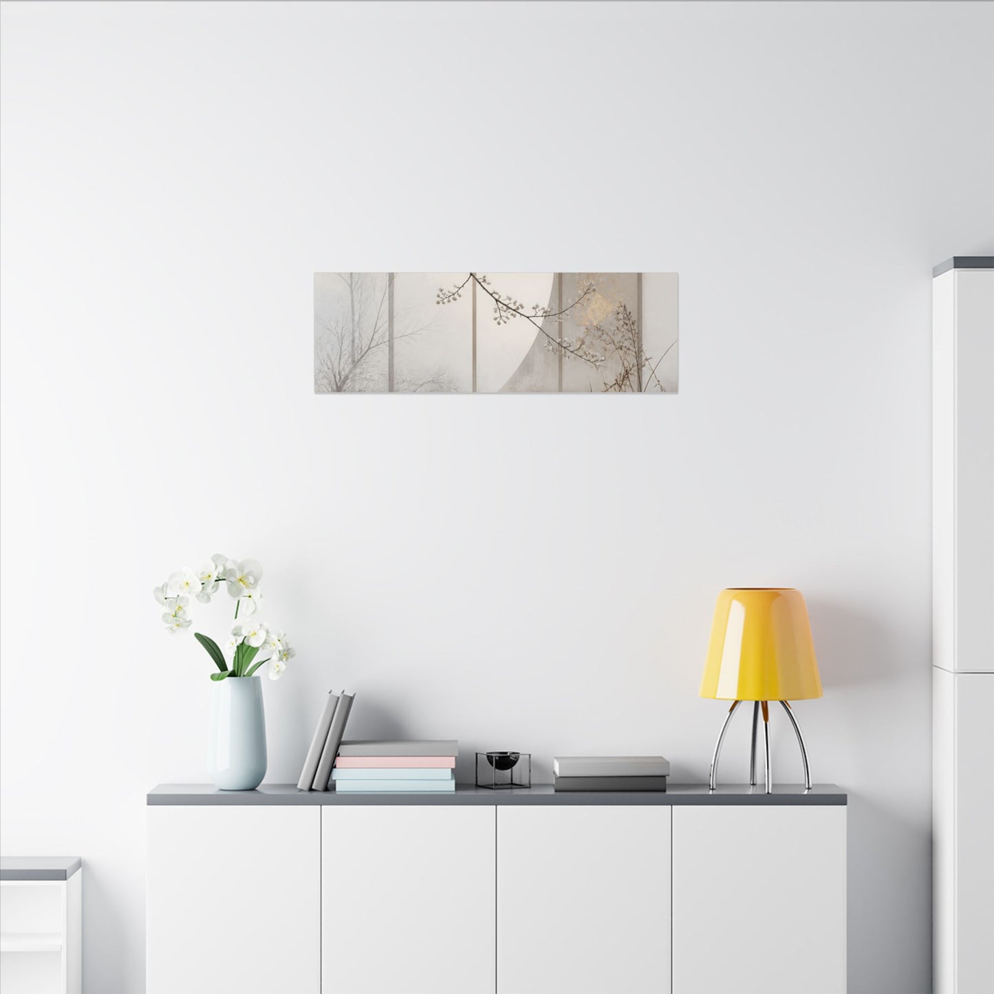 Winter Shoji Screen Japanese Pattern Canvas Art | Elegant Decor