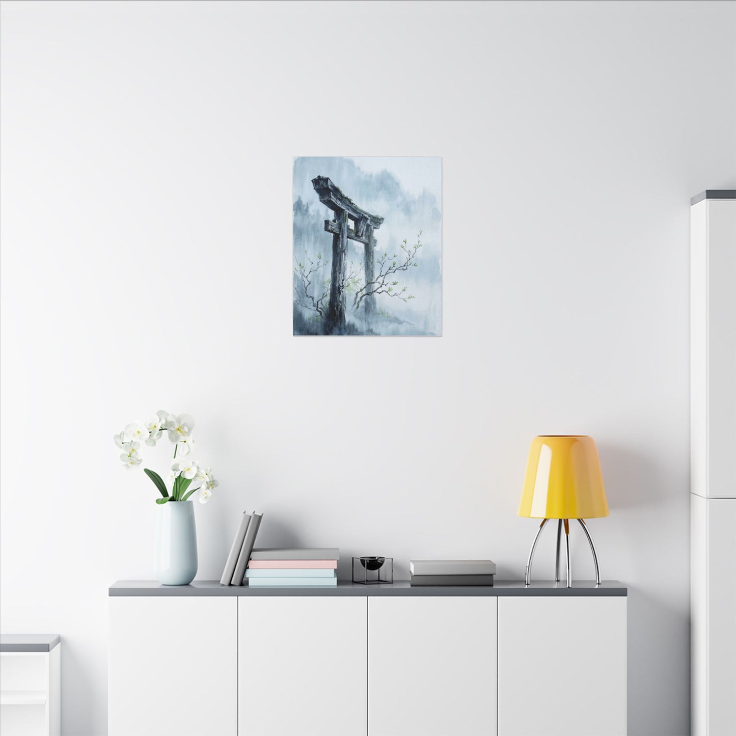 Torii Gate Canvas Art | Spring Zen Sumi E Art