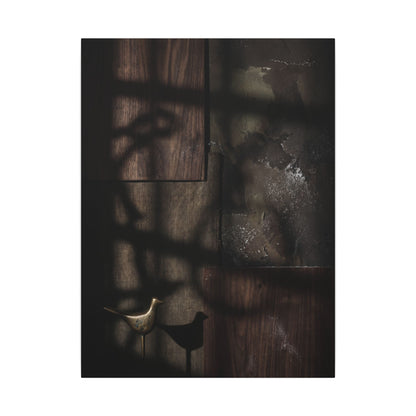 Dark Japandi Shadow Play in Candlelight | Dark Texture Canvas Art