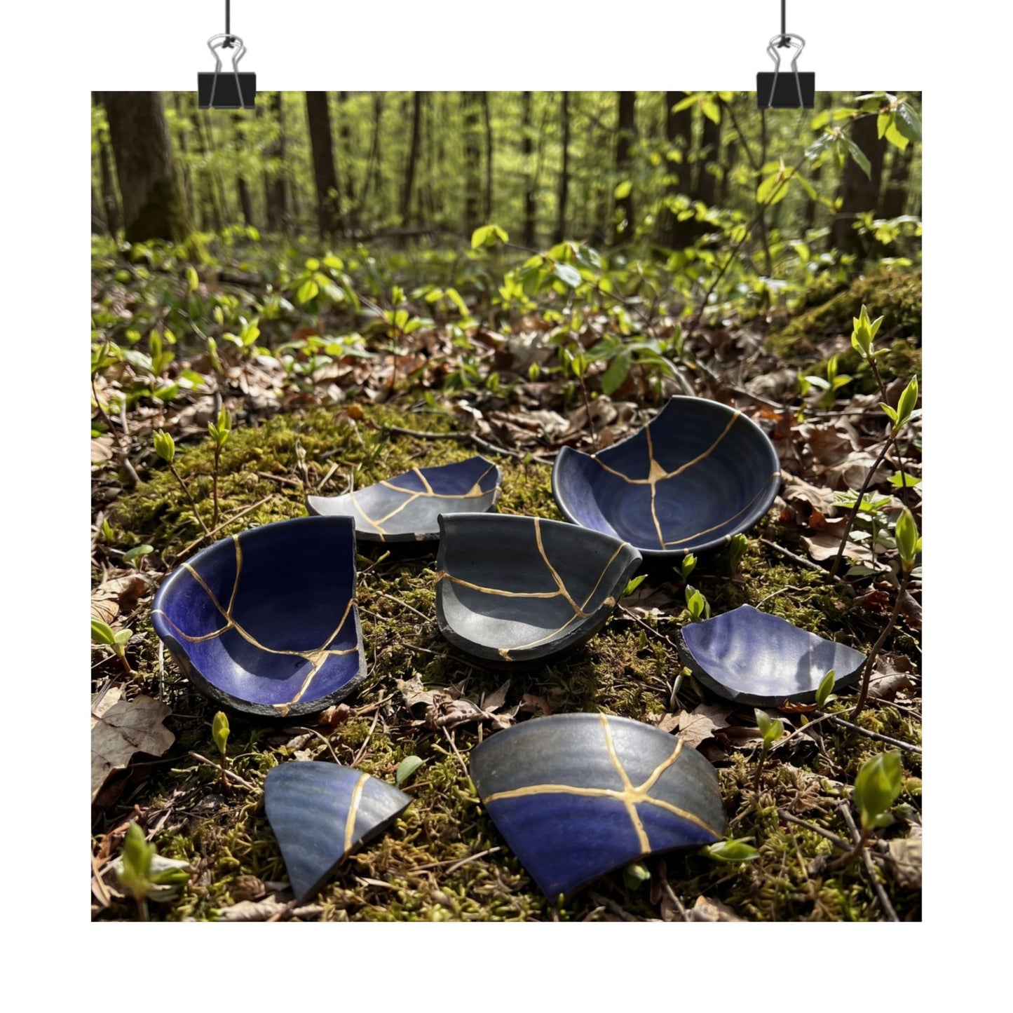 Broken Pottery Spring Wall Art Print | Kintsugi Philosophical Design