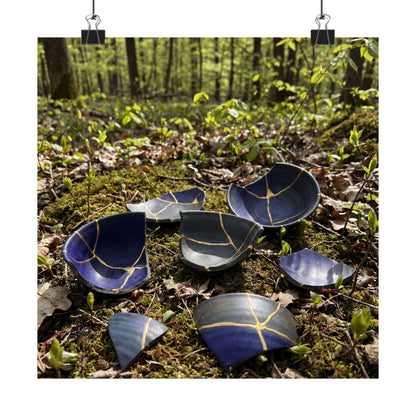 Broken Pottery Spring Wall Art Print | Kintsugi Philosophical Design